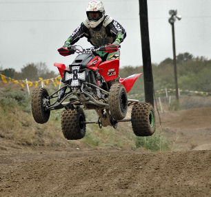 Justin is on a Honda ATV